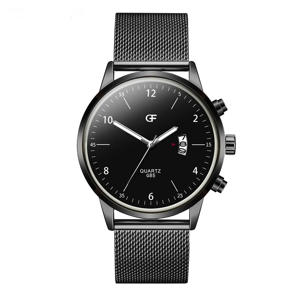 

GF Quartz Wristwatches for Men Watches Luxury Top Brand 2020 Stainless Steel Bracelet Straps Calendar Round Dial montre homme