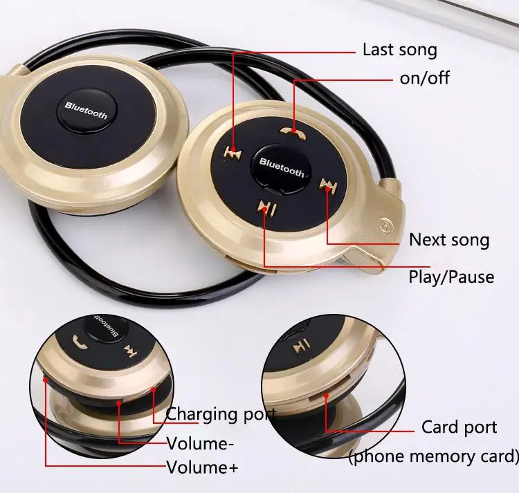 Спортивные наушники с микрофоном ушной крючок Беспроводной Bluetooth стерео Mp3