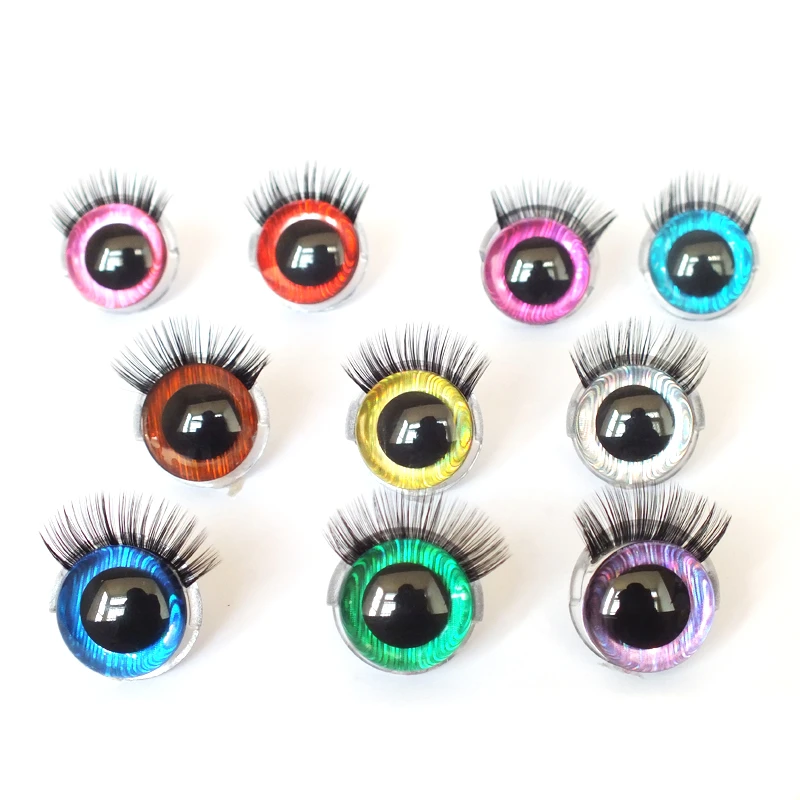 20sets 20mm 3D eyes Safety eyes with eyelashes flashing eyes For Amigurumi  Crochet Stuffed Animal Doll Accessories|Dolls Accessories| - AliExpress