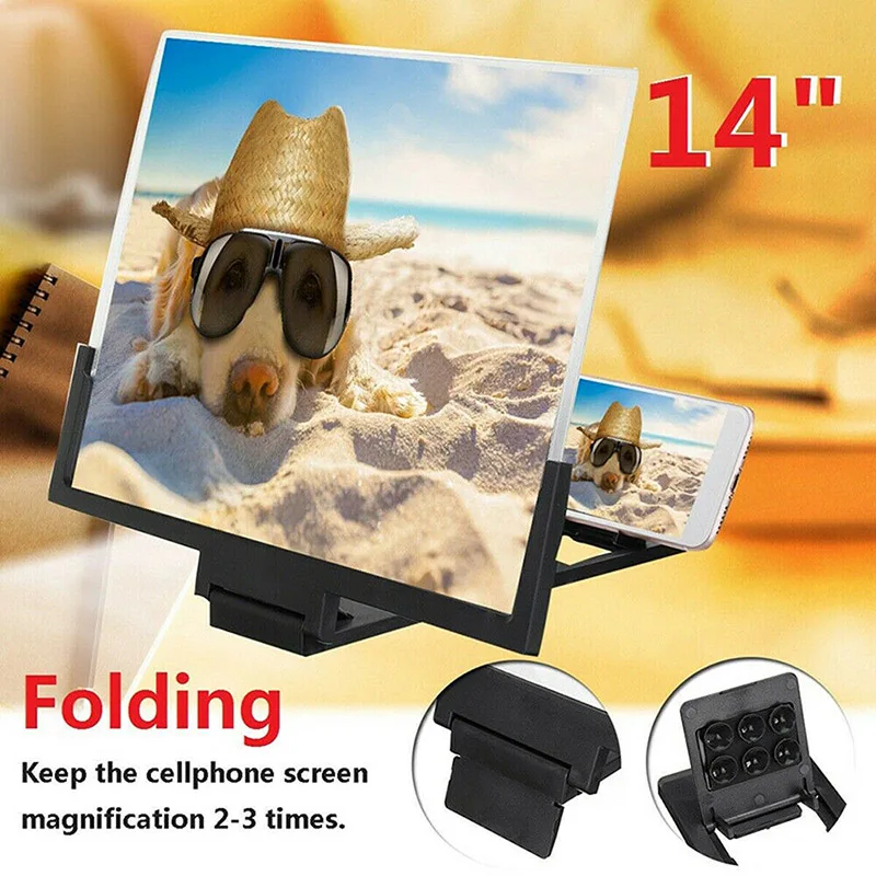 14 дюймов 3D HD увеличитель для экрана телефона усилитель видео увеличитель экрана NR