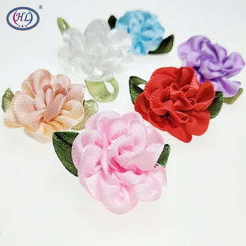 

HL 10PCS 25MM Ribbon Flowers Handmade Wedding Apparel Decorations DIY Appliques
