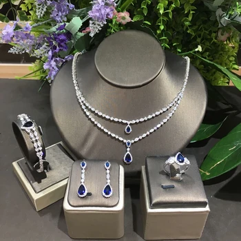 

GODKI 4pcs Bridal Zirconia Full Jewelry Sets For Women Party Luxury Dubai Nigeria CZ Crystal Wedding Jewelry Sets 2020