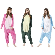Green Dinosaur Women's Pajamas Stitch Sleepwear Pajamas Flannel Mother Kids Family Clothing Set Baby Pijama Winter 2021 Flannel