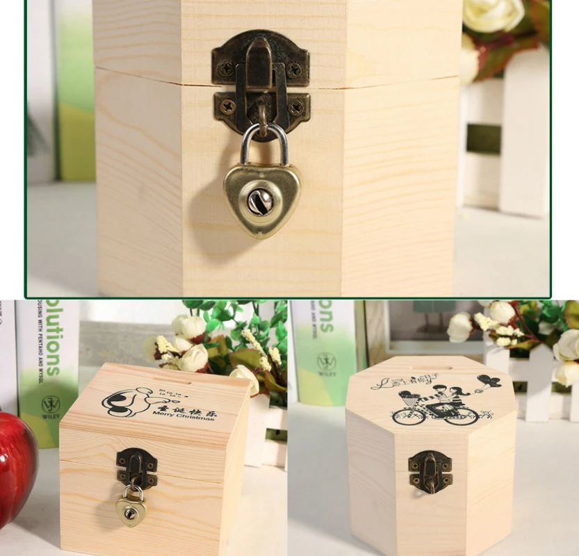 Wooden Box Pine Customized Rectangular Locking Storage Post Christmas drawer Organizer Home Bedroom Decoration Lover Gifts | Дом и сад
