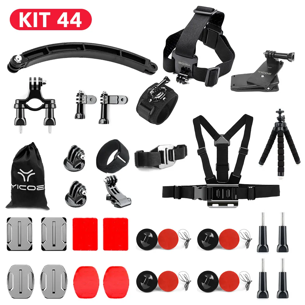 Для Go Pro Hero 8 7 6 5 4 3 Xiaomi yi mijia 4k набор аксессуаров SJCAM SJ7 GoPro чехол штатив палка