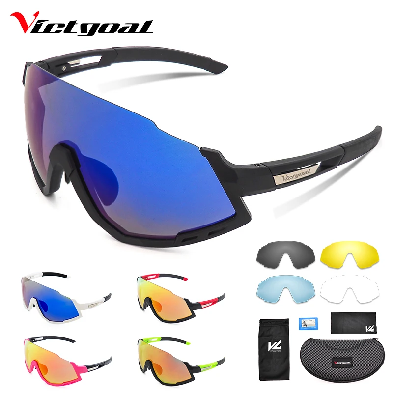 

VICTGOAL Polarized Cycling Sunglasses Road Mountain Bicycle Men's Glasses UV400 5 Cycling Lenses Driving Running Bike Goggle