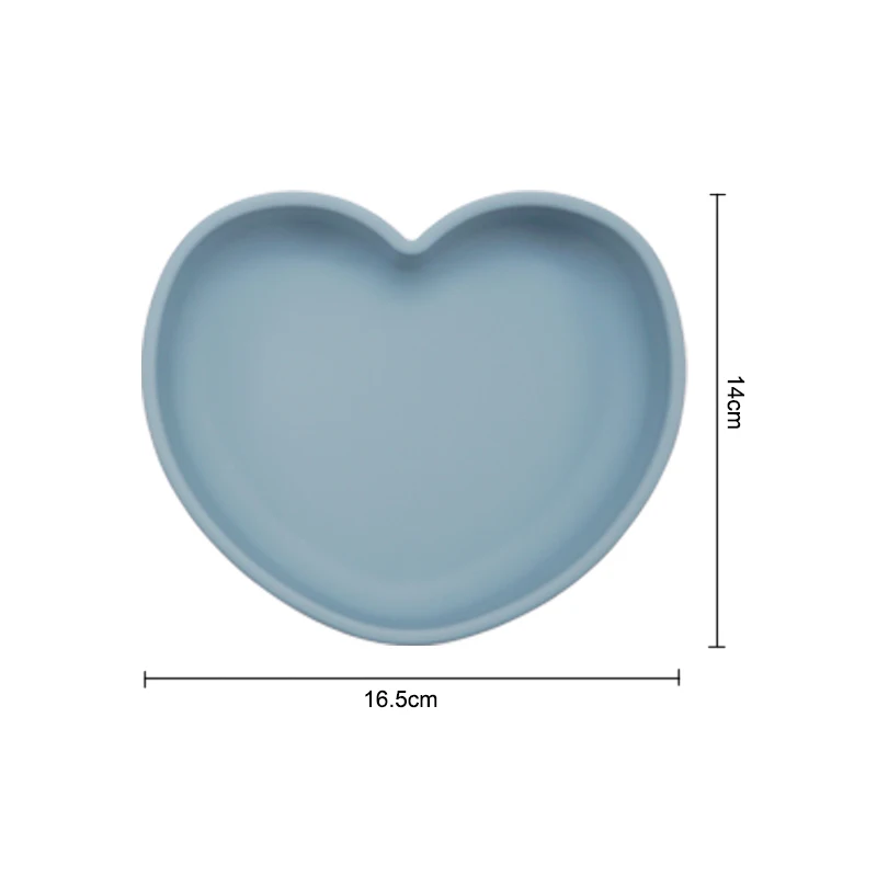 High Quality Silicone Feeding Solid Food Plates Dining Appliance Heart-Shaped Bowl With Suction Cup Children's Tableware 4