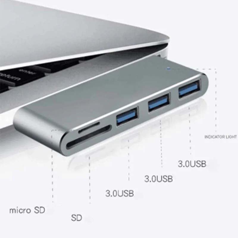 Basix Usb type C концентратор USB 3,1 до 3 портов USB 3,0 концентратор адаптер SD/TF кардридер USB-C концентратор для MacBook Pro Аксессуары для ноутбуков