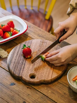 

Black walnut round chopping board household chopping board antibacterial mildew solid wood cutting board cut fruit small