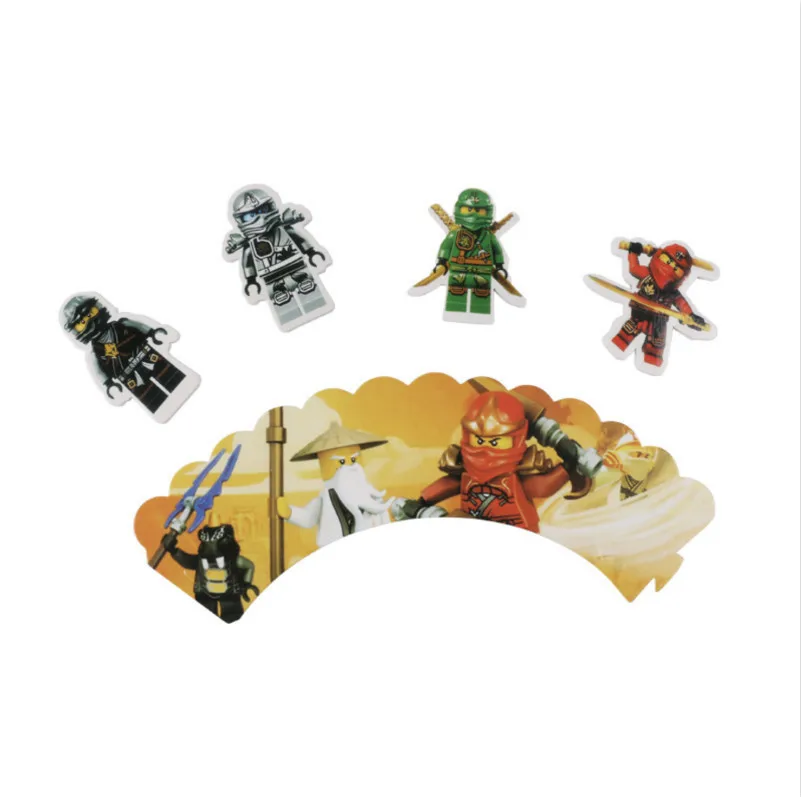 30pcs/lot Ninja Theme Kids Birthday Party Disposable Tableware Plates Cups Straws Baby Shower Party Decoration Supplies