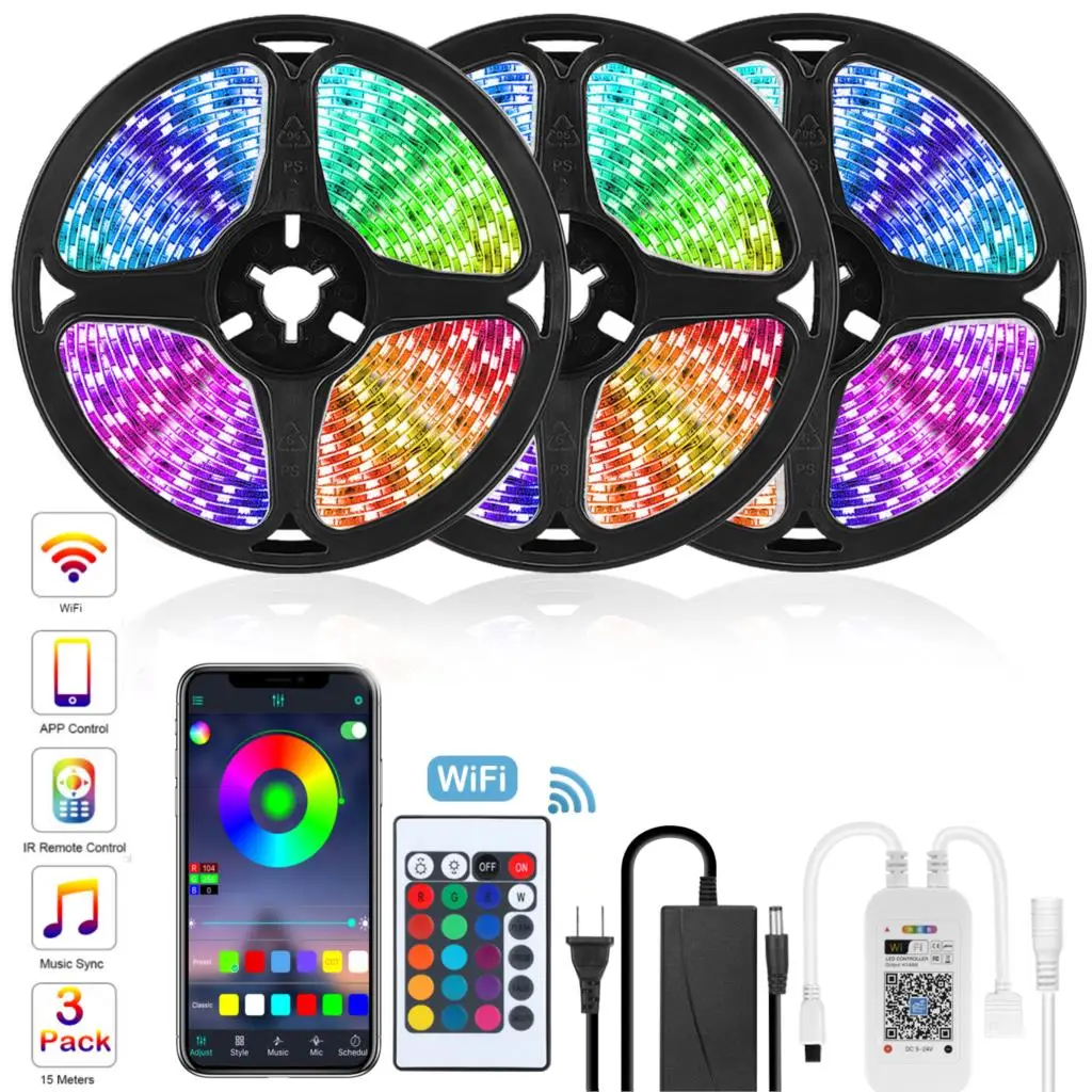 Diodo emissor de luz da cozinha sob o armário luzes do armário lâmpada guarda-roupa 10 m 5 m rgb backlight no armário para a decoração de casa