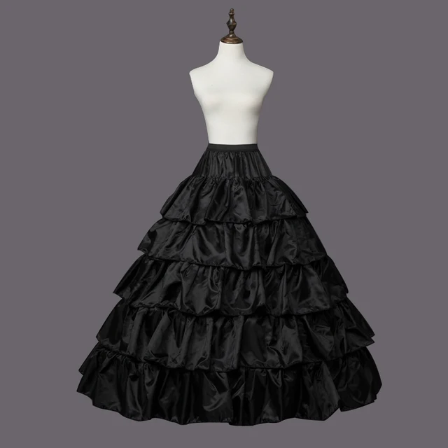 4 Hoops 5 Layers Ball Gown Petticoats Black Petticoat Crinoline Underskirt Big Ruffle Wedding Accessories Tulle Underskirts black
