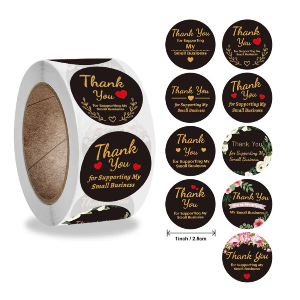 9种黑底thank you 贴纸A-195