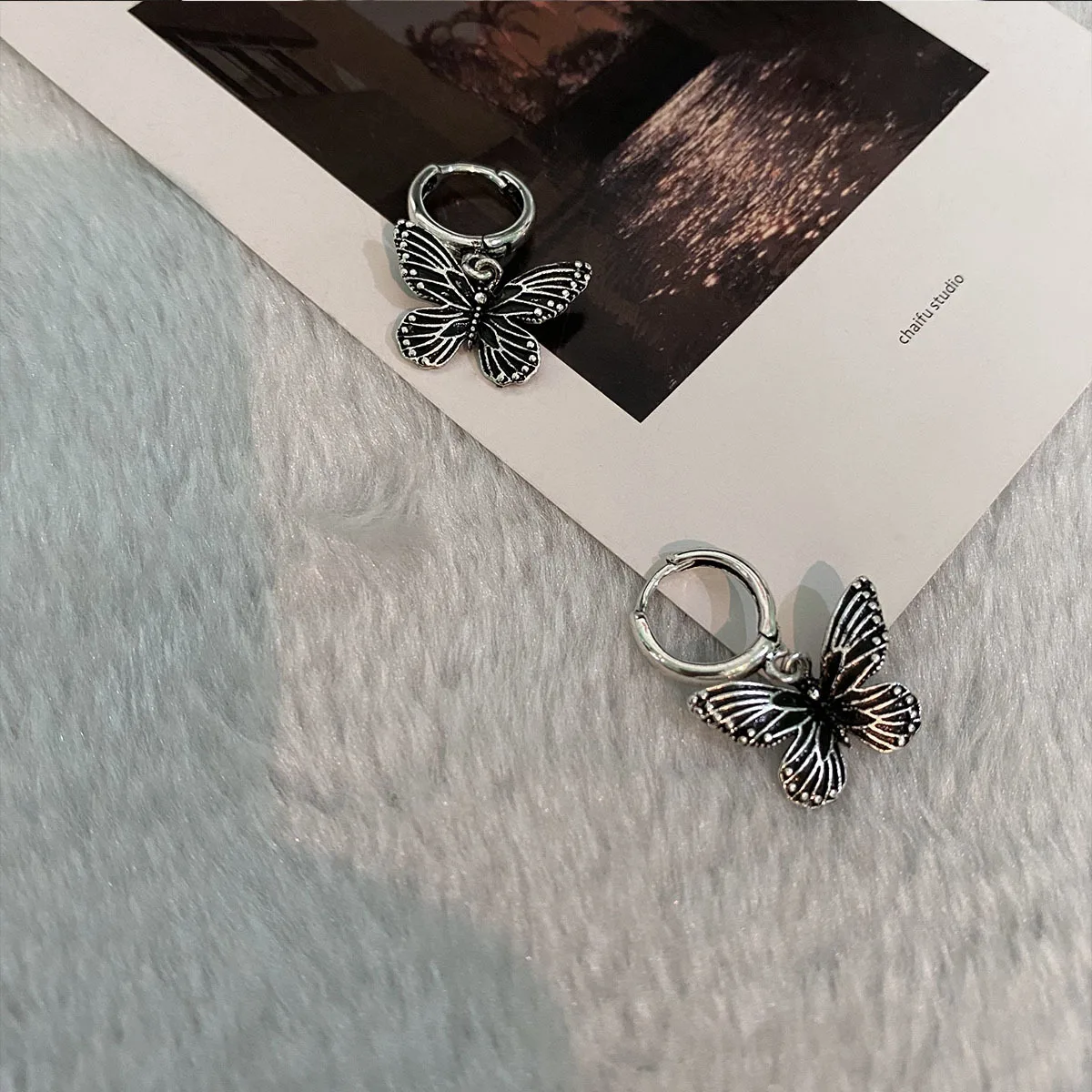 Korean Earrings 2020 Retro Butterfly Shape Earring Eardrop I Trendy Grace Women's Earrings Eardrop Earring Factory Direct Sales