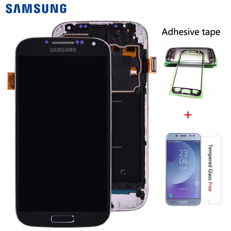 Скидка Для samsung Galaxy S4 i9505 i9500 i337 ЖК дисплей и кодирующий преобразователь сенсорного экрана в сборе с рамкой Бесплатная доставка