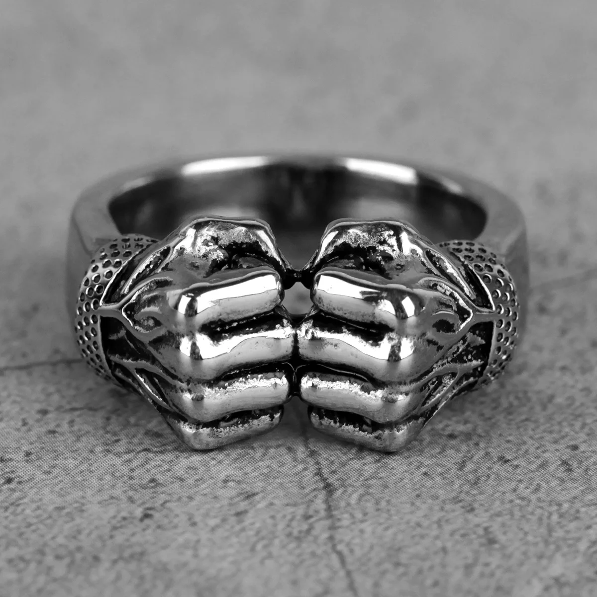316L нержавеющая сталь Angry Fist Power Man мужские кольца в стиле панк рок хип хоп