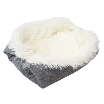 

Pet Plush Beds For Autumn And Winter Dual Function Sleep Pad Warm Nest For Dogs Cats Soft Fleece Winter Warm Pet Dog Bed