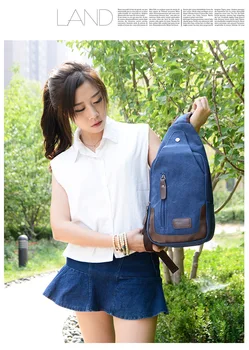 

2020 nian Canvas Chest Bag Men's Bag Hide Substance Canvas Casual Outdoor Shoulder Bag Casual Canvas Outdoor Bag