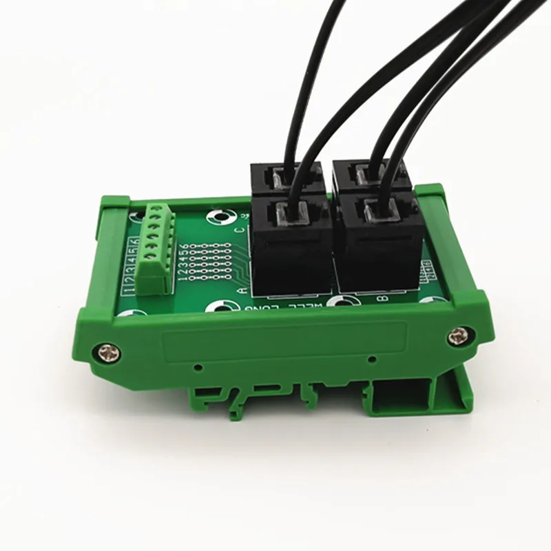 Крепление на din-рейку RJ11/RJ12 6P6C Jack 4-Way Buss Breakout Board, клеммный блок, разъем
