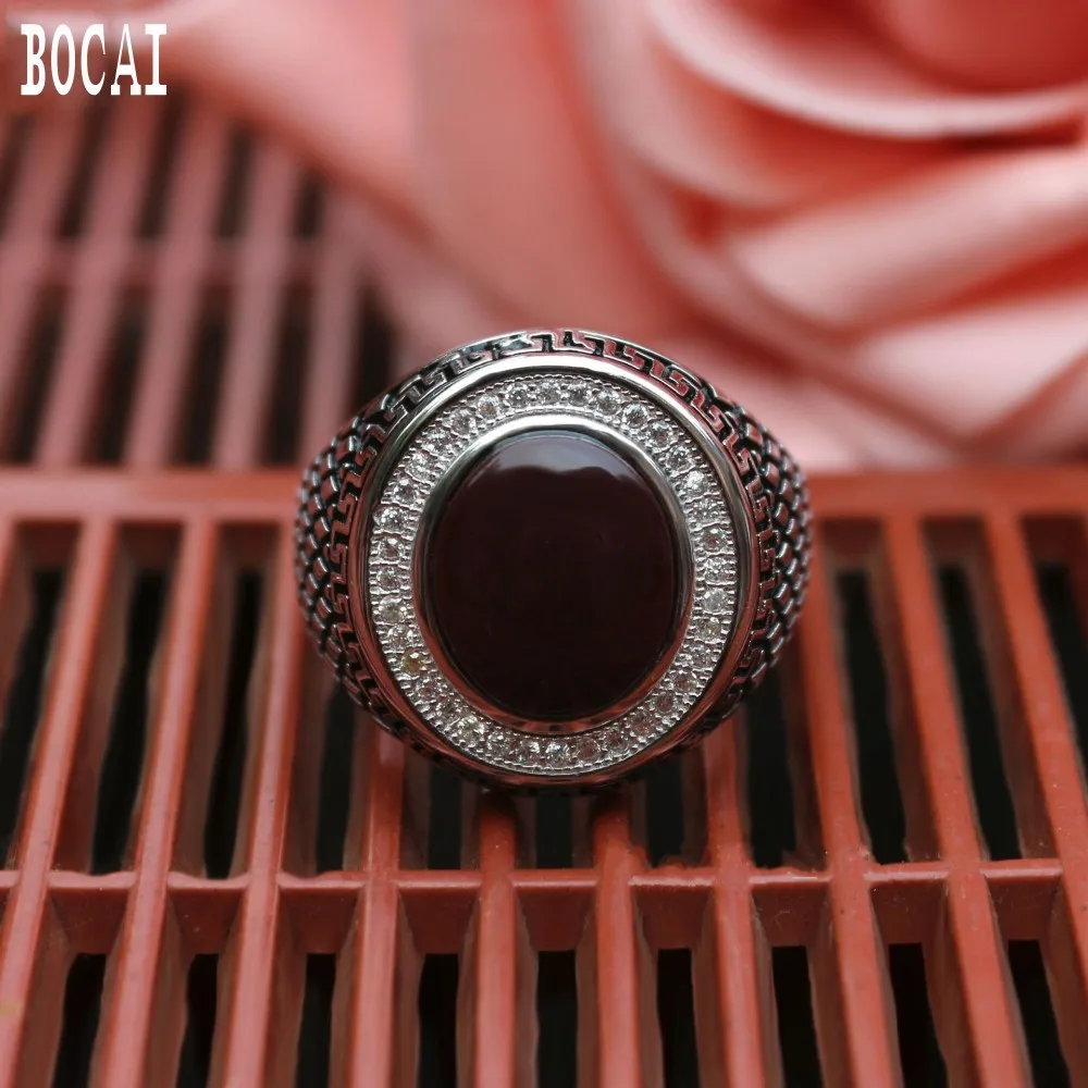 Новая мода S925 Стерлинговое серебро ювелирные изделия Высокое качество роскошное эмалевое кольцо, инкрустированное цирконием мужское серебряное кольцо