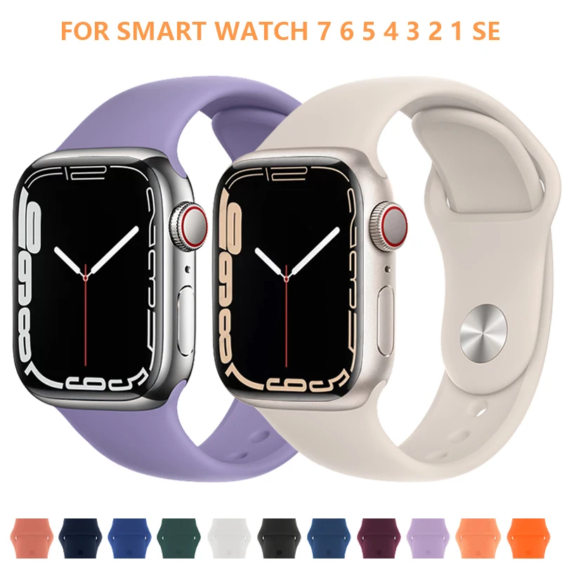 Силиконовый ремешок для Apple Watch Band se умный Браслет iWatch Series 7 6 5 4 3 2 45 мм 42 40 38 |