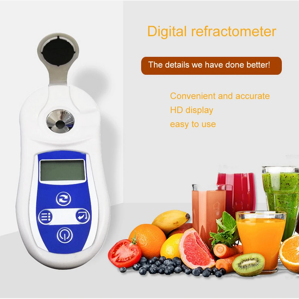 

Handheld Brix Meter Digital Brix Refractive Index Refractometer 0-53% Brix Sugar In Wine Concentration High Precision Tester