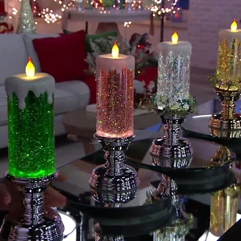 

Rechargeable Colour Electronic LED Waterproof Candle With Glitter Colour Changing LED Water Candle XHC88