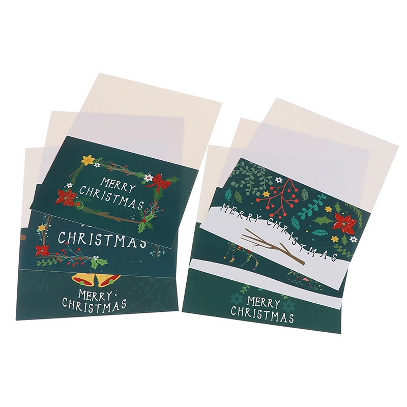  6pcs Merry Christmas Cards Christmas Party Invitation Gift Decoration Stickers New Year Greeting Ca - 4.00022E+12