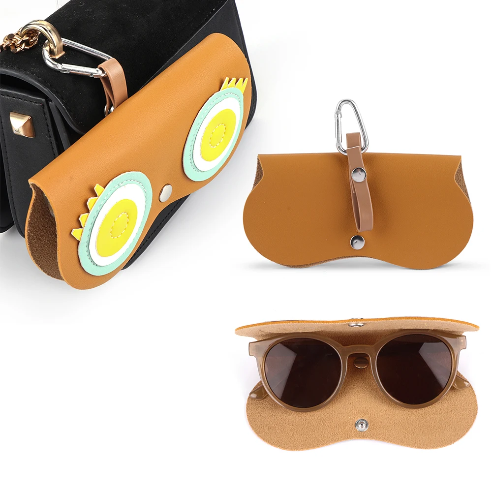 

Hot Sunglasses Bag PU Leather Glasses Box Cute Flower Pattern EyeGlasses Case Cover Clip Multi-functional Sunglasses Case Holder