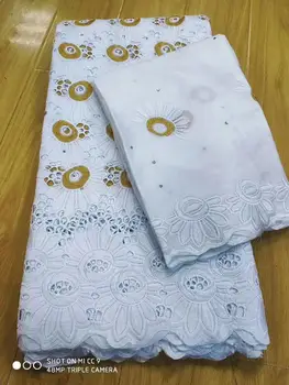 

WHITE swiss voile lace in switzerland 2020 latest cotton material african swiss voile lace with stones factory price 7yards
