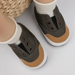 KIDSUN Newborn Baby Sneakers Infant Boy Girl Shoes Non-slip Soft-sole Falt Cotton Toddler First Walkers Baby Crib Size 0-18m