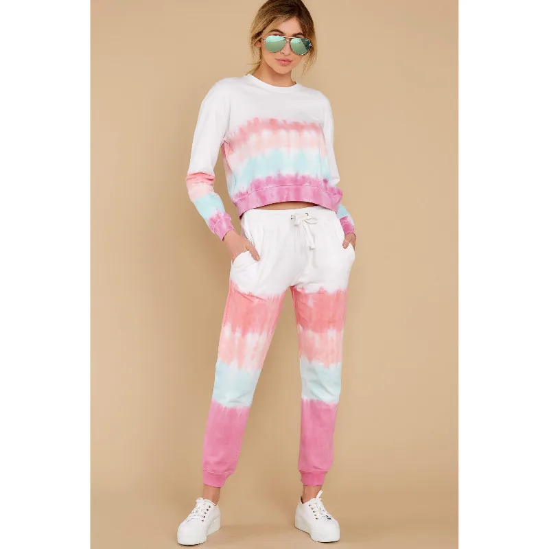 

Fashion Women Sets Tie Dye Sweatshirts Joggers Pants Spring Fall Suits Female Long Sleeve Pullover Tops Sweatpants S-2XL