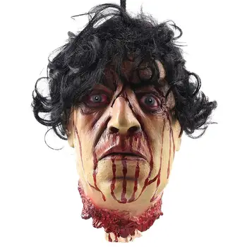 

Patygr Realistic Halloween Props Scary Hanging Severed Bleeding Head Decoration Bloody Corpse Haunted House