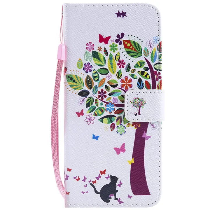 Cat Tree Кожаный флип-чехол с изображением кошки и дерева для samsung Galaxy S10E S10 S9 S8 Plus Note 8 9, цветной чехол для телефона с рисунком котенка P06F - Цвет: Cat Tree