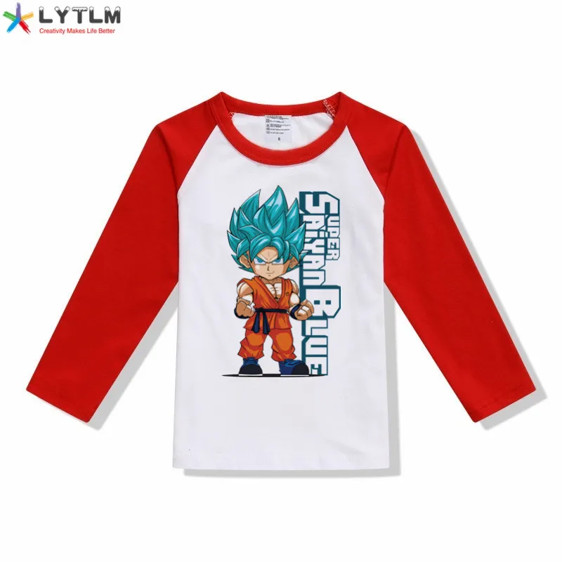 LYTLM Сон Гоку футболка Дети Супер Saiyan аниме детские футболки для мальчиков Dragon Ball рубашка детская футболка для маленьких мальчиков зимняя одежда для больших девочек
