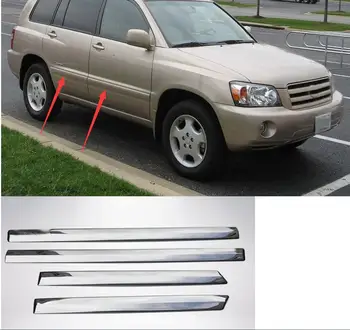 

4PCS Black style Door Body Side Moulding Cover Trim For Toyota Highlander Kluger 2003 2005 2007 Car Styling Auto Accessories