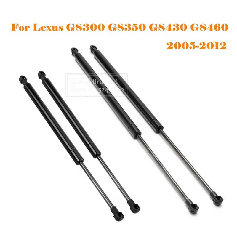 Front Engine Hood &amp Rear Trunk Tailgate Lift Supports Gas Spring Struts Shocks Bars For Lexus GS300 GS350 GS430 GS460 2005-2012 |