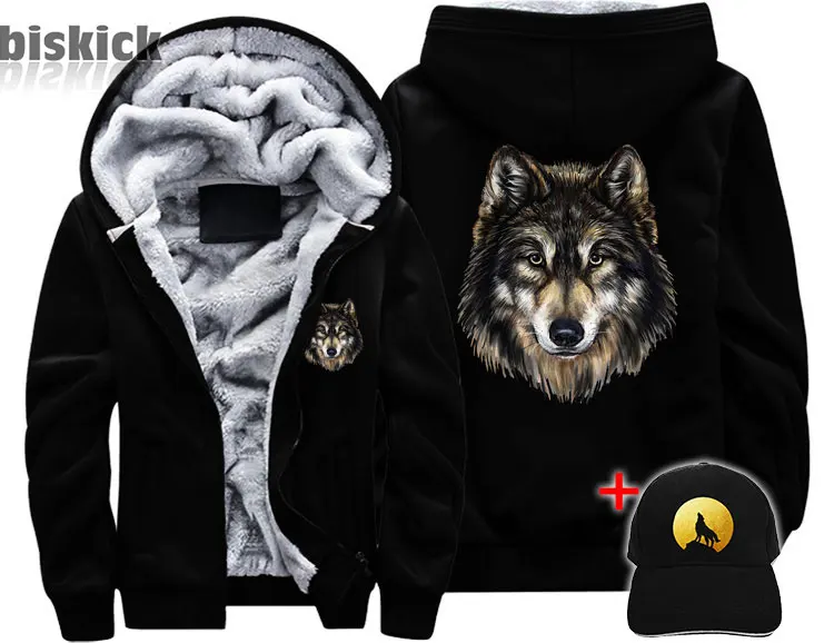Wolf Veste loup regard одежда для мужчин wo men wolf dream плотное пальто куртка зимняя теплая Толстовка Топ толстовки