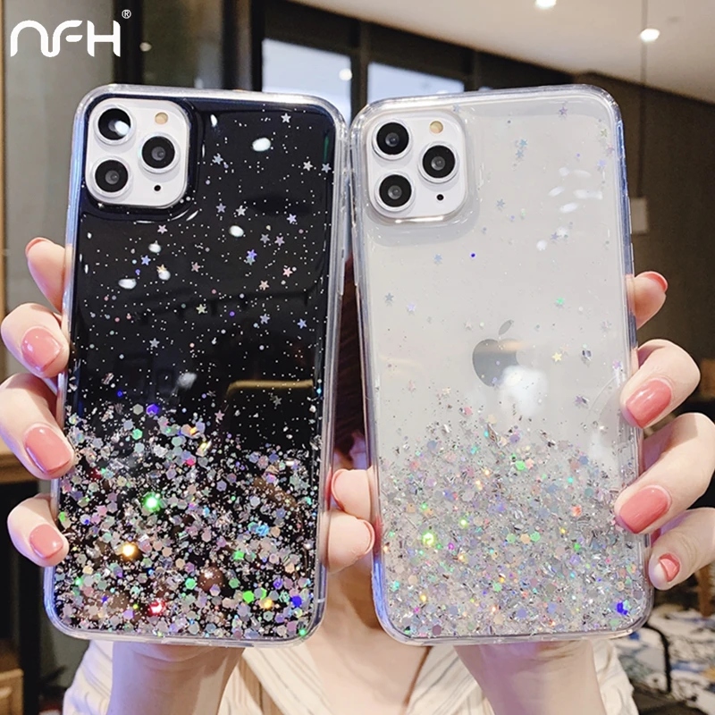 Роскошный блестящий силиконовый чехол для iPhone 13 Mini телефона 12 11 Pro XR Xs Max SE2 мягкий