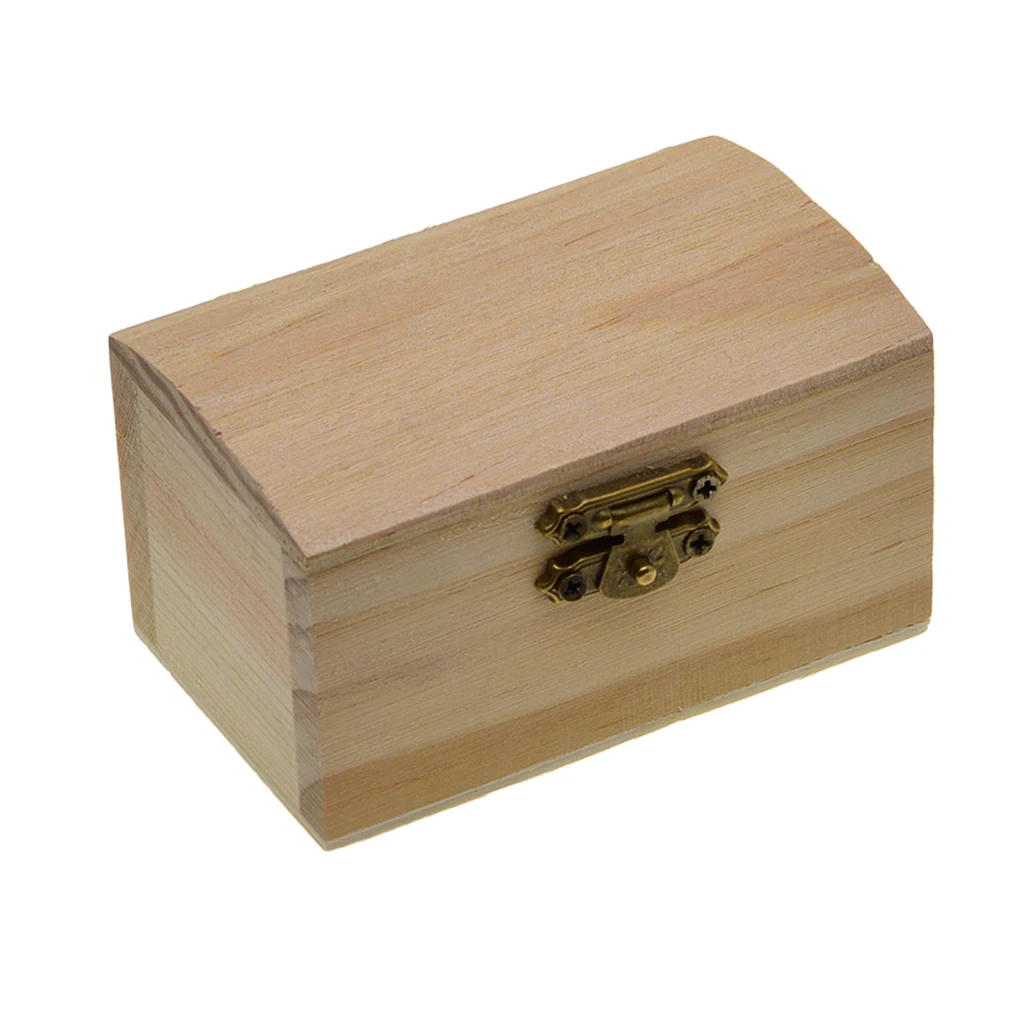 1x Chest Plain Wood Tresure Box Birthday Gift Souvenirs Decoupage Craft Home 