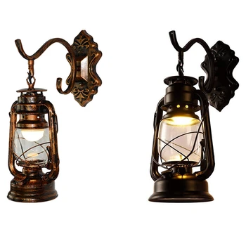 

Bronze Creative Retro Lanterns Personality Kerosene Lanterns Iron Bar Cafes Cafe Wrought Iron Wall Lamp hotel room,living room