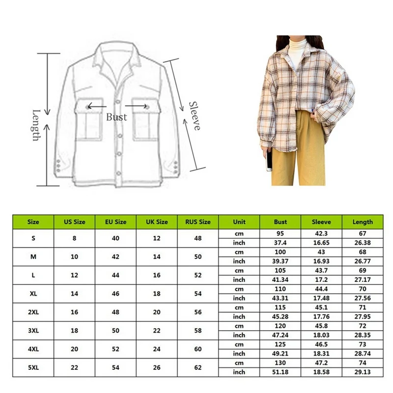 Muyogrt Women Shirt Plaid Oversized Brown Top Turn-down Collar Leisure Fashion Loose All-match Long Sleeves Soft Chic Korean Top