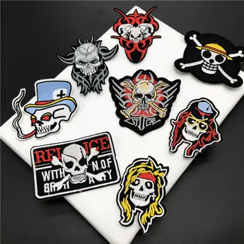 

one set embroidery patch skull cartoon patches for bag hat badges applique patches for clothing GU-2146