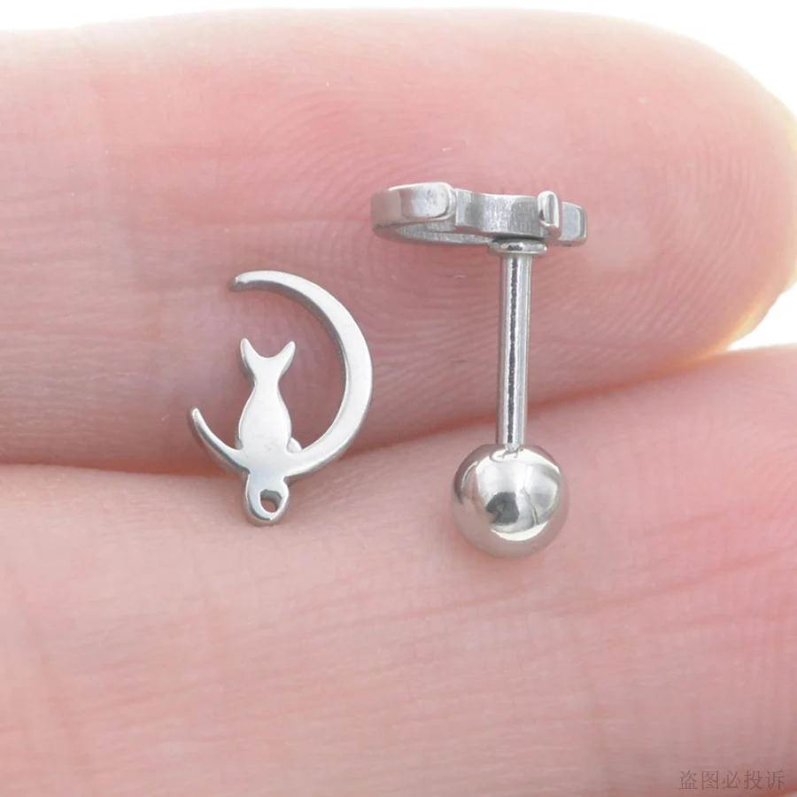 Серьги гвоздики Starbeauty 1 шт. серьги для пирсинга кошачьих хрящей в форме