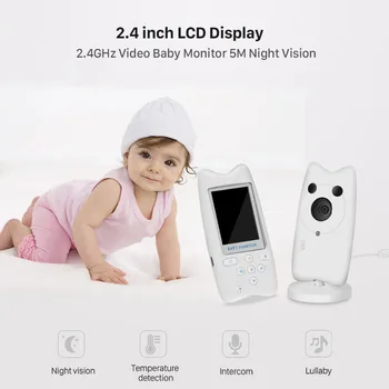 

Wireless Baby Monitor Infant 2.4GHz Digital Video Baby Monitor Temperature Display Night Vision Music Nanny Monitor Take Photo