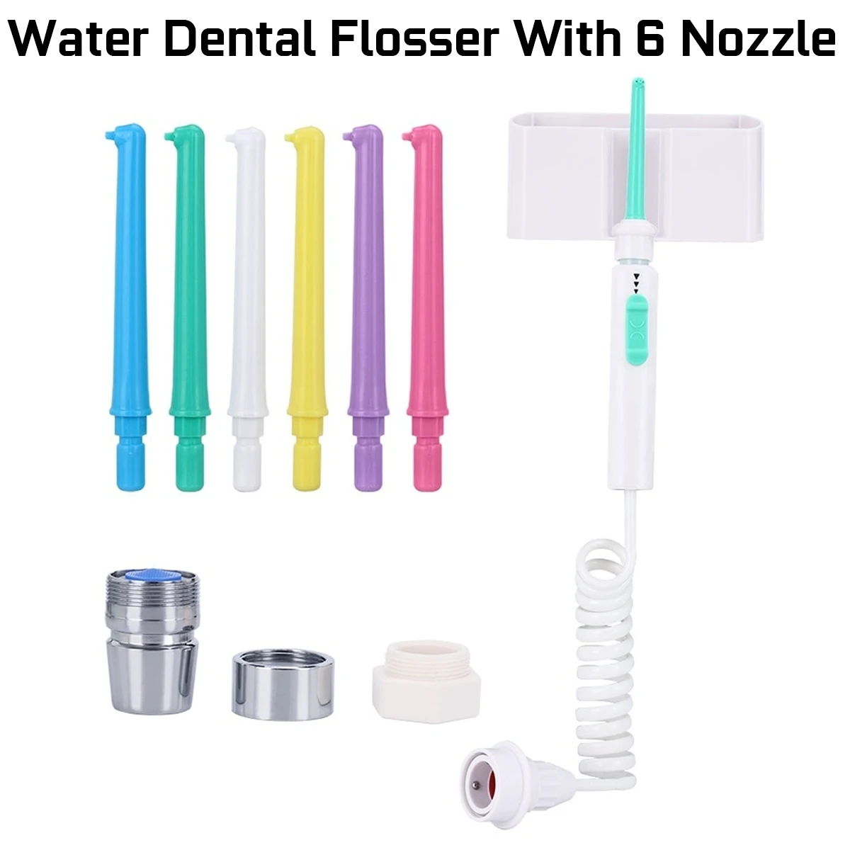 Najtaniej 6 dysza na wylewkę irygator doustny woda nić dentystyczna przenośny irygador Dental strumień wody pod ciśnieniem szczoteczka do zębów nawadnianie ustne czyszczenie zębów