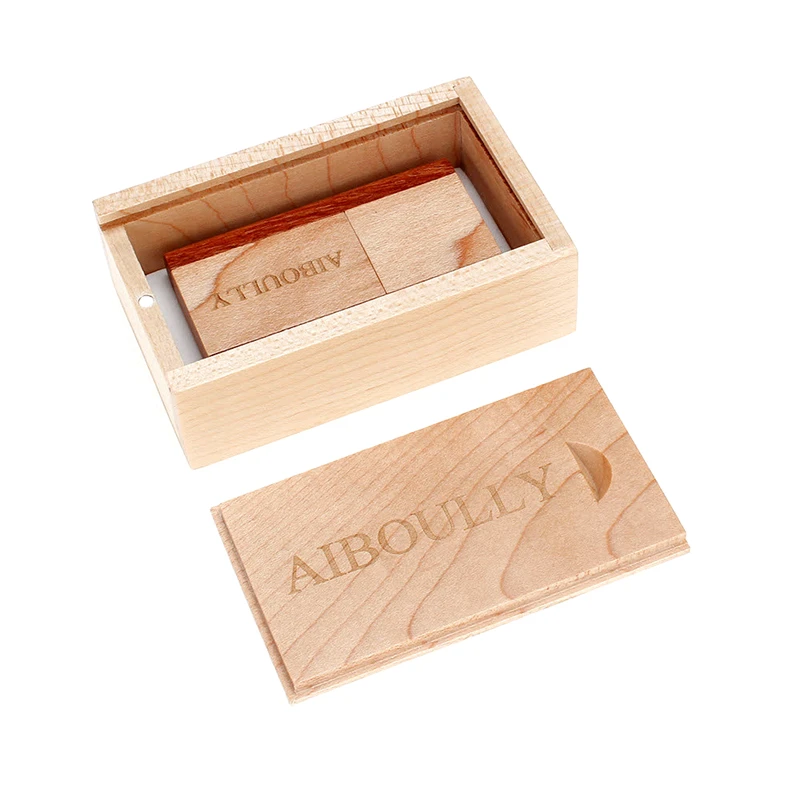 H u disk with box Вращающийся usb 2,0 деревянный USB флэш-накопитель 4 ГБ 8 ГБ Флешка 16 ГБ флеш-накопитель 32 Гб 64 Гб usb-носитель высокоскоростные Подарки Бесплатный Пользовательский логотип - Цвет: H u disk with box
