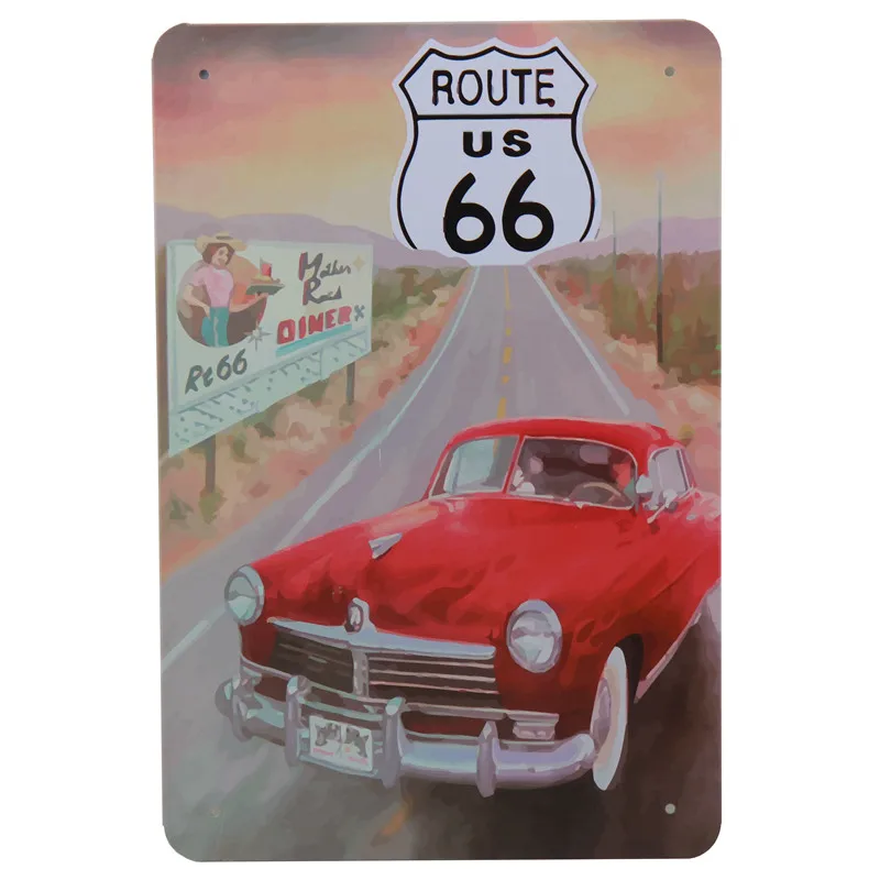 Винтажный US Route 66 знак металлические таблички Искусство Декор стены оловянные знаки плакат искусство железные пластины ретро-наклейки стиль живопись 30X20 см H19