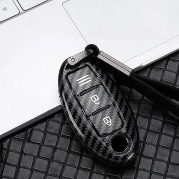 

New ABS Carbon Fiber Full Cover Car Key Case For Nissan Qashqai J10 J11 X-Trail t31 t32 kicks Tiida Pathfinder Murano Note Juke