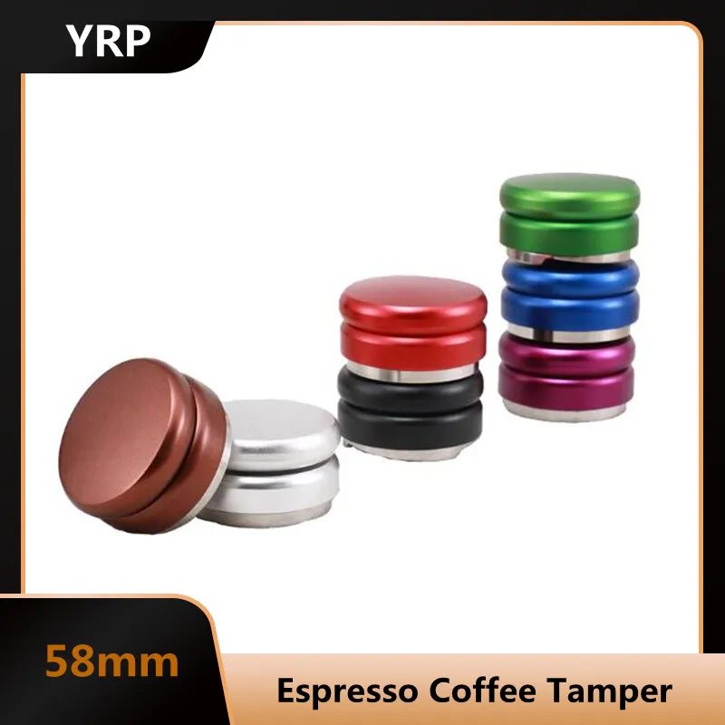 

YRP Espresso Coffee Tamper Black 58mm Three Angled Slopes Adjustable Distribution Holder Flatten Prower Hammer For Barista Tools